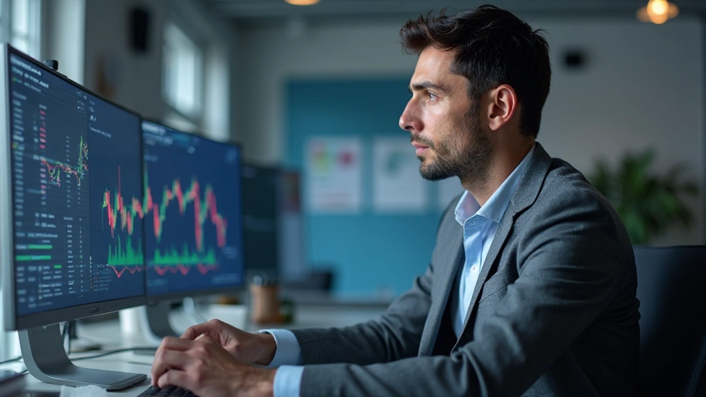 Händler nutzt fortgeschrittene Indikatoren zur Marktanalyse