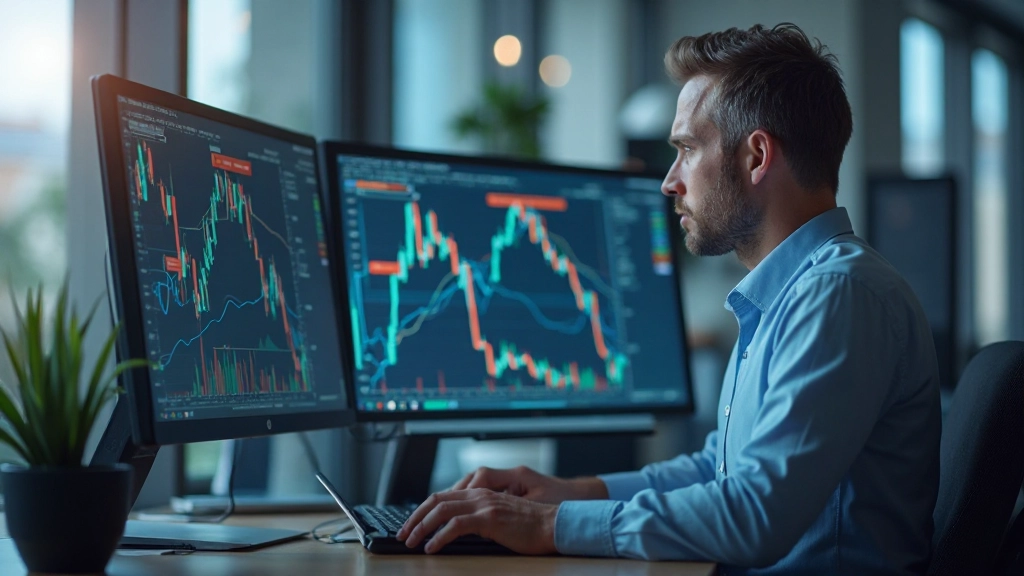 Professionelle Grafik zur technischen Analyse mit Candlesticks und Indikatoren