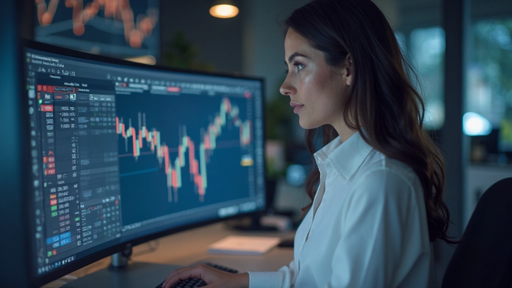Detaillierte Candlestick-Formationen auf einem Handelschart