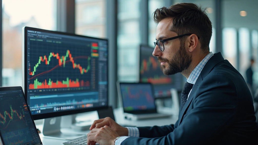 Technische Analyse Chartmuster und Indikatoren auf Trading-Monitor