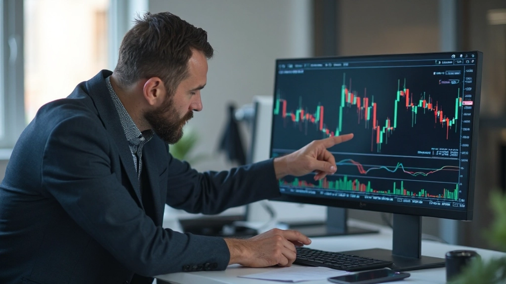 Candlestick-Muster auf einem Handels-Chart mit Analysemarkierungen