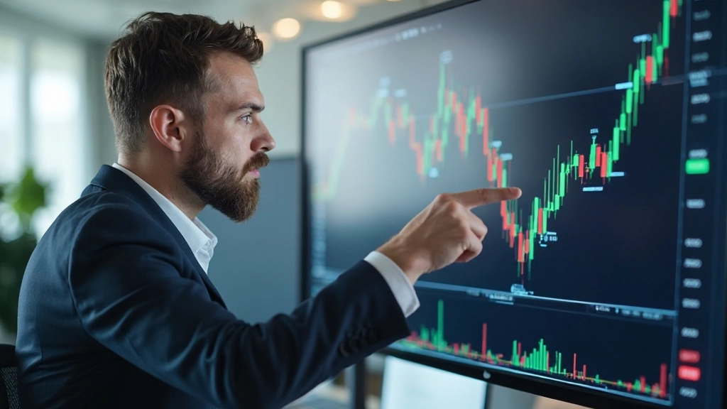 Candlestick-Muster auf einem Finanz-Chart mit Analyse-Markierungen