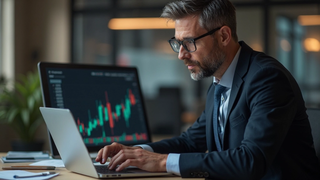 Aufwärtstrend in Börsen-Charts mit professionellen Trading-Tools