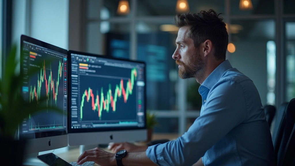 Professionelle technische Analyse mit Candlestick-Mustern auf dem Trading-Monitor
