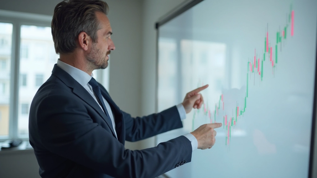 Aufwärtstrend auf einem Finanzmarktchart mit Trendlinie