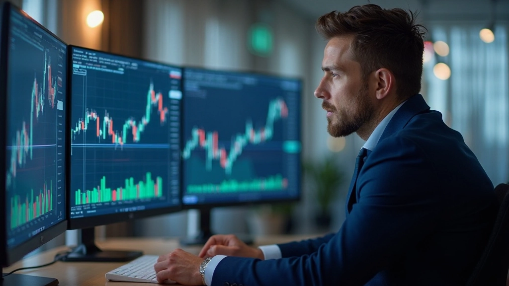 Fachmann analysiert technische Chartmuster auf dem Computerbildschirm