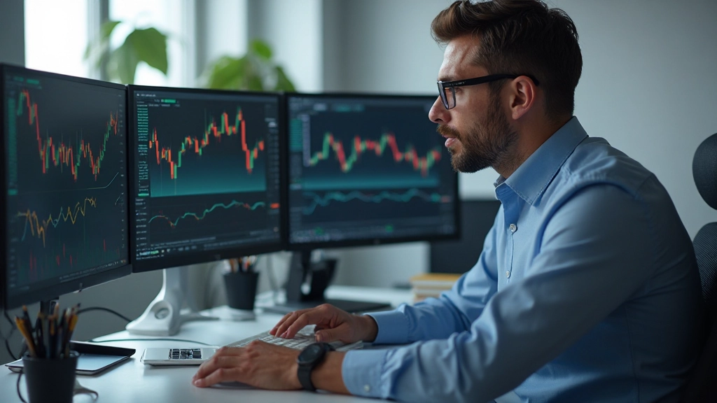 Handelsplattform mit Bollinger Bands Indikatoren auf dem Chart