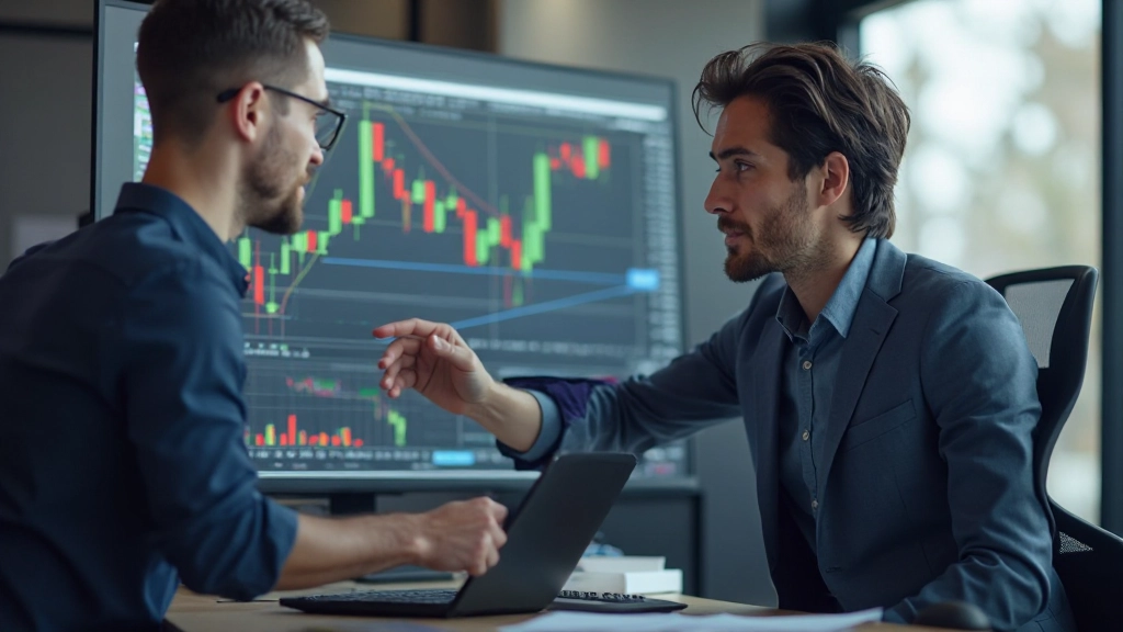 Candlestick-Muster auf einem Handelsbildschirm visualisiert