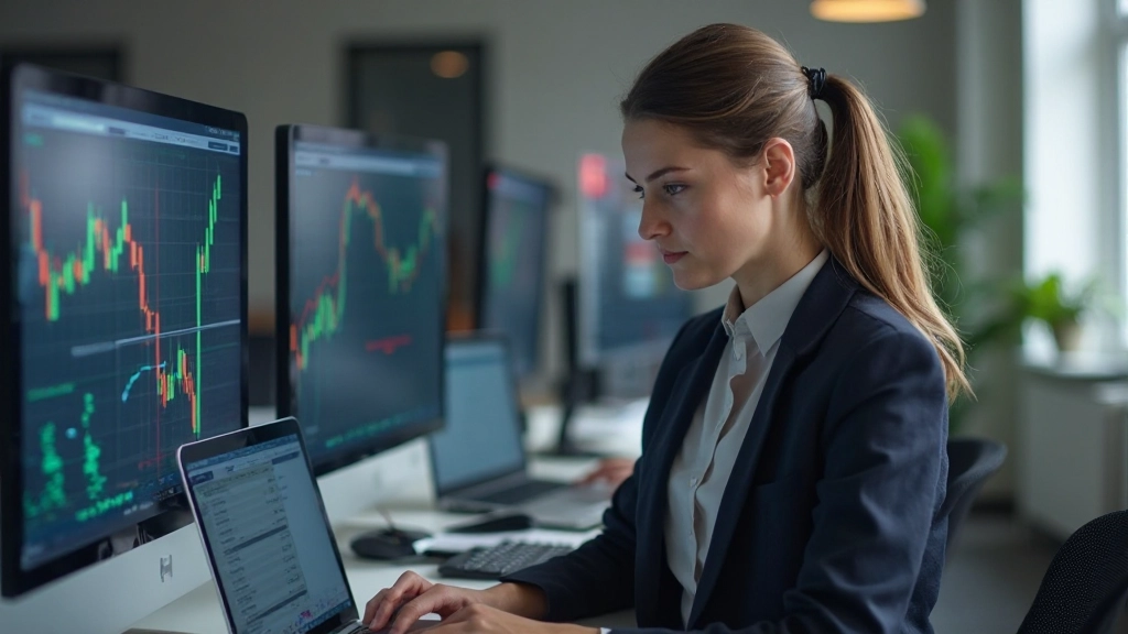 Finanzanalyst bei der Untersuchung von technischen Analysecharts und Handelsmustern